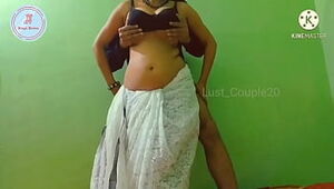 Busty Indian Wife Seducing in White Saree. Riding Desperately to Satisfy Her Partner! ~ Divya Divine